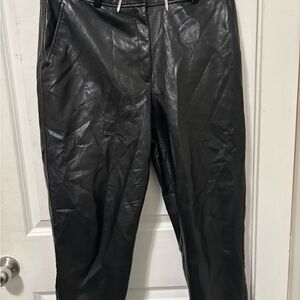 Babaton Black Leather Dress Pants